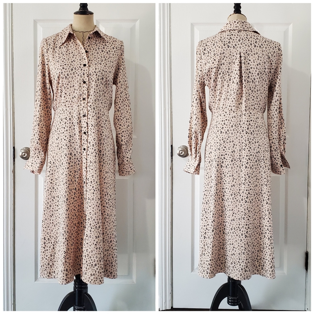 Nobody's Child Pink Leopard Silky Midi S…